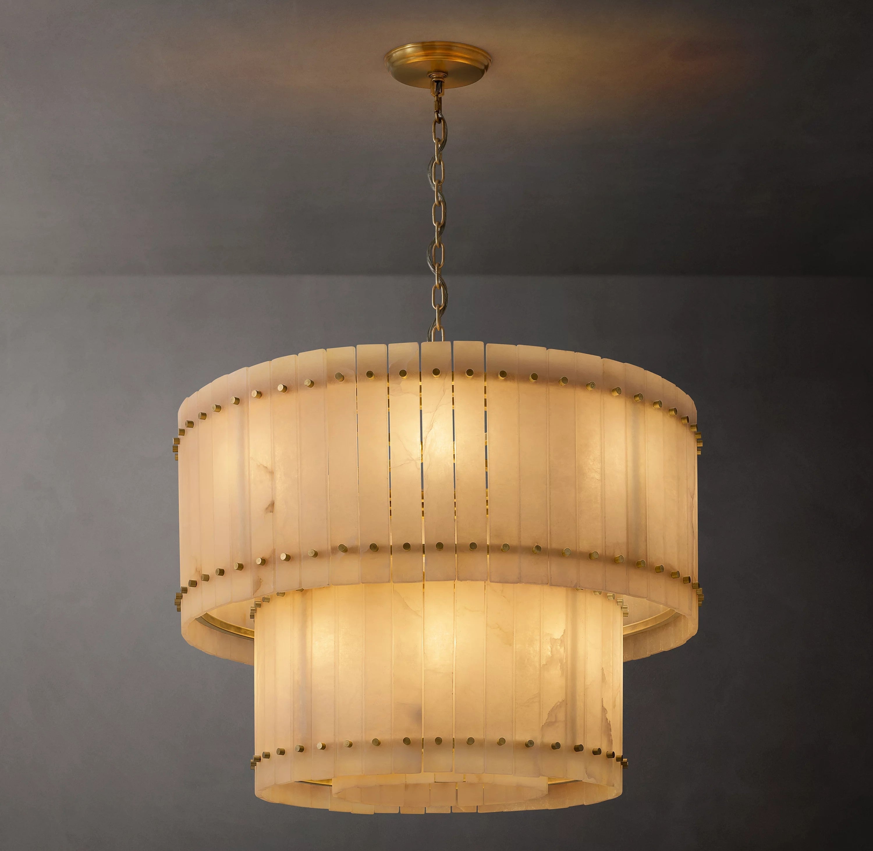 Alabaster Two-Tier Chandelier - San Marco