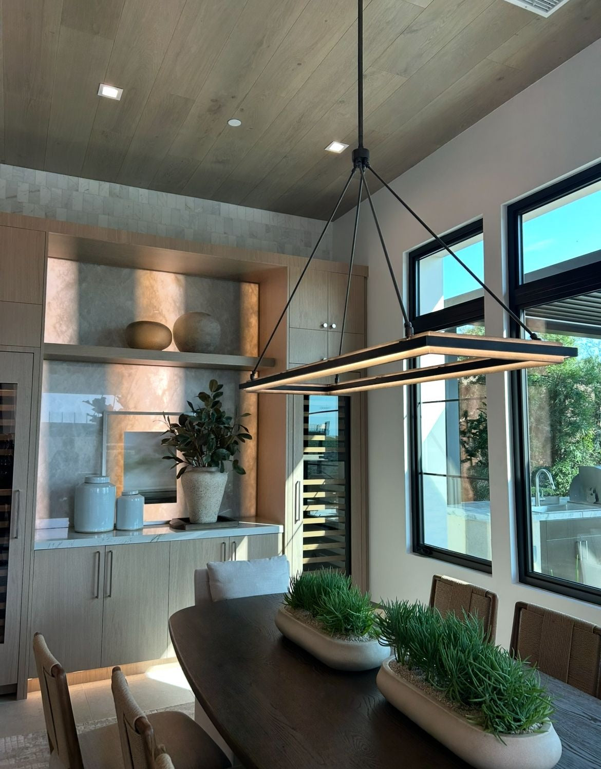 Forged Iron Rectangular LED Chandelier - Peralta