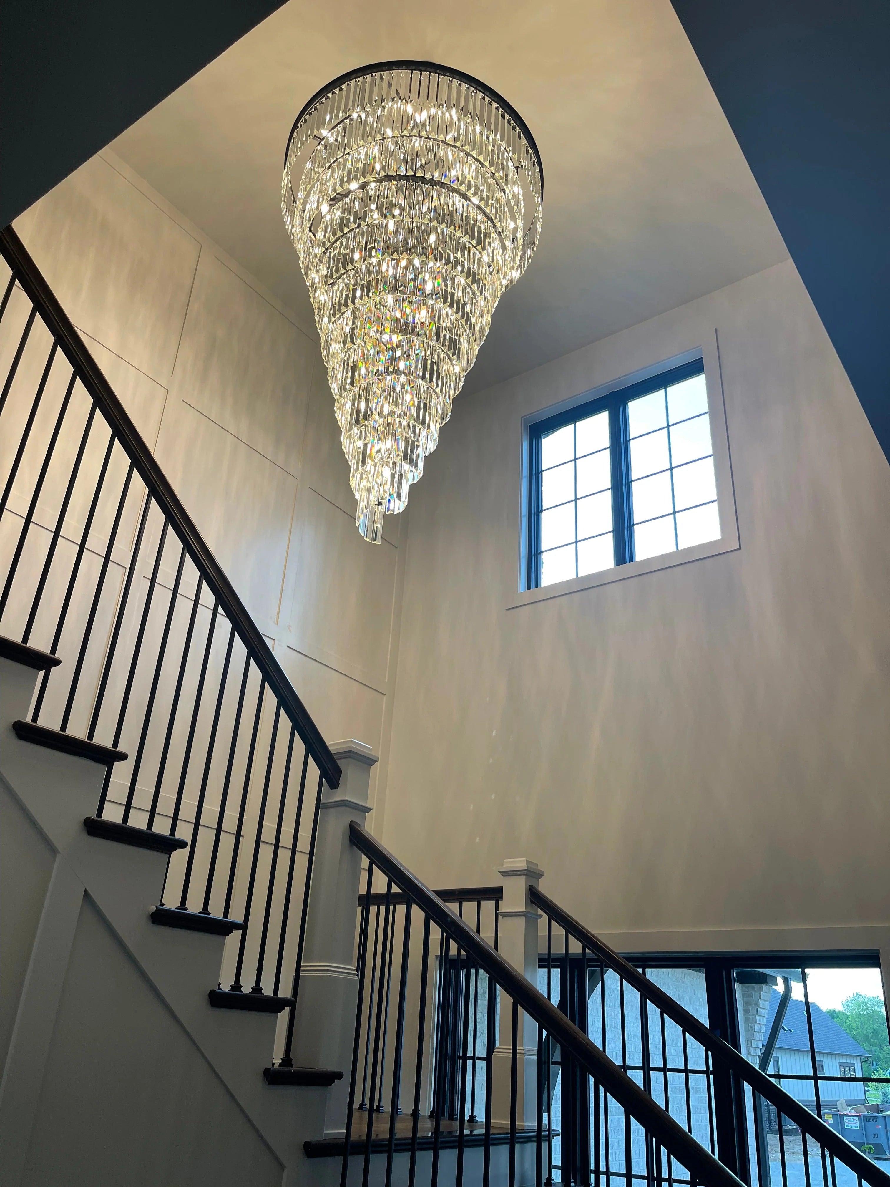 Crystal Prism Cascading Chandelier - Helix