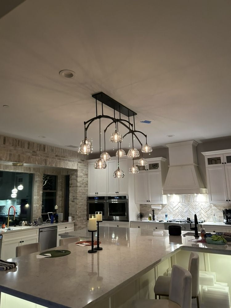 Crystal Linear Chandelier - Hemisphere