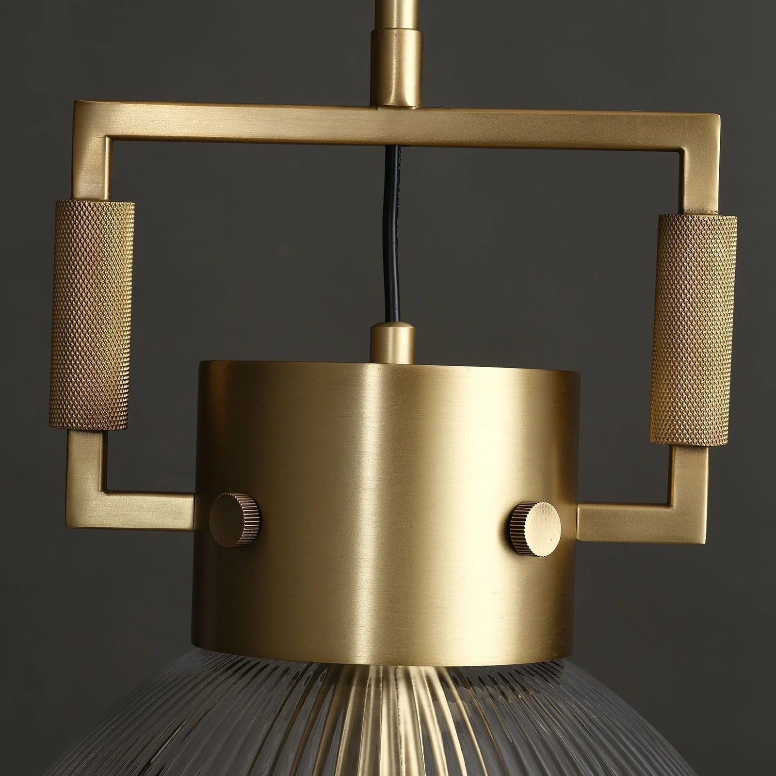 10 Inch Ribbed Glass Dome Pendant Light - Machinist
