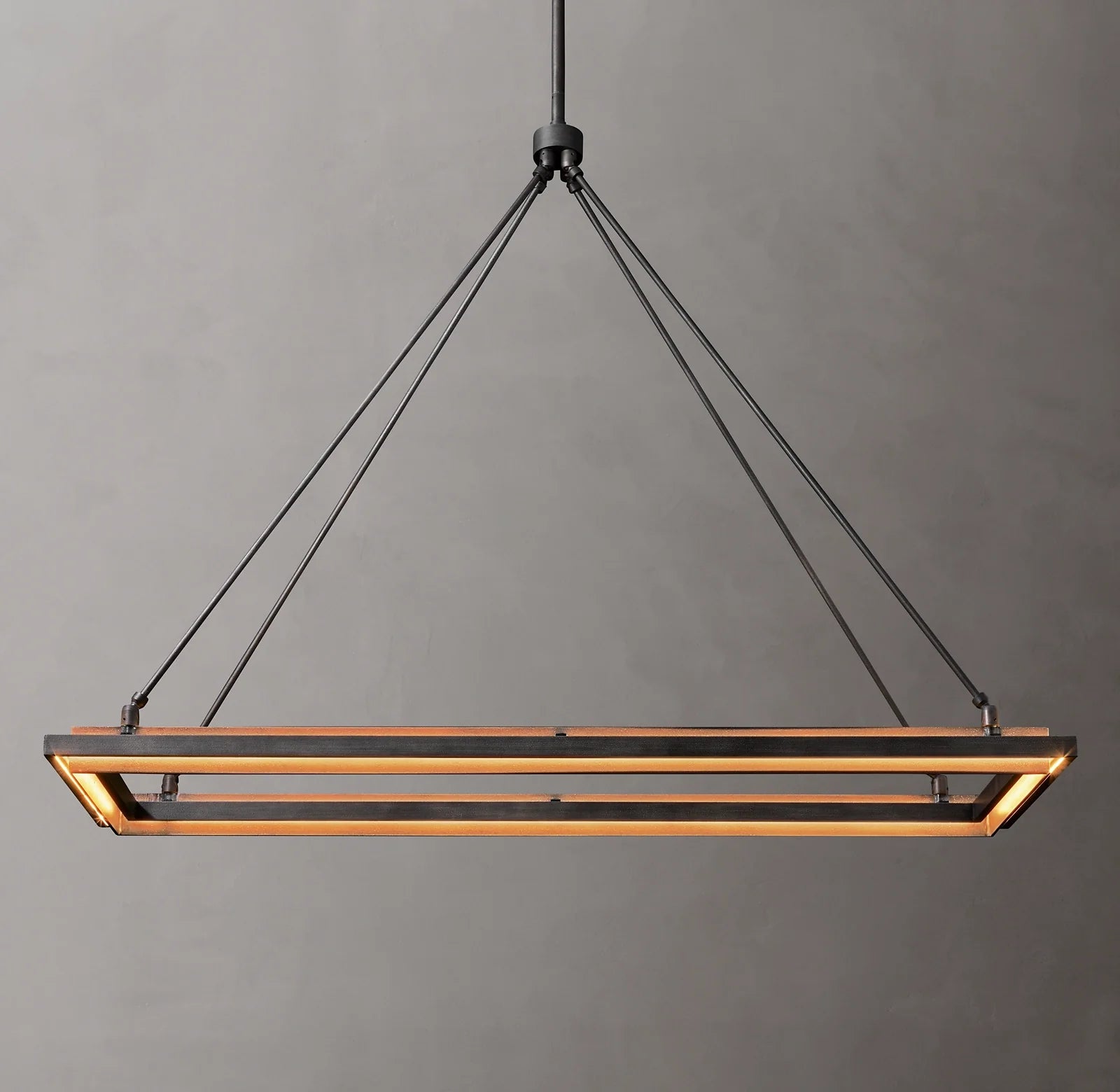 Forged Iron Rectangular LED Chandelier - Peralta