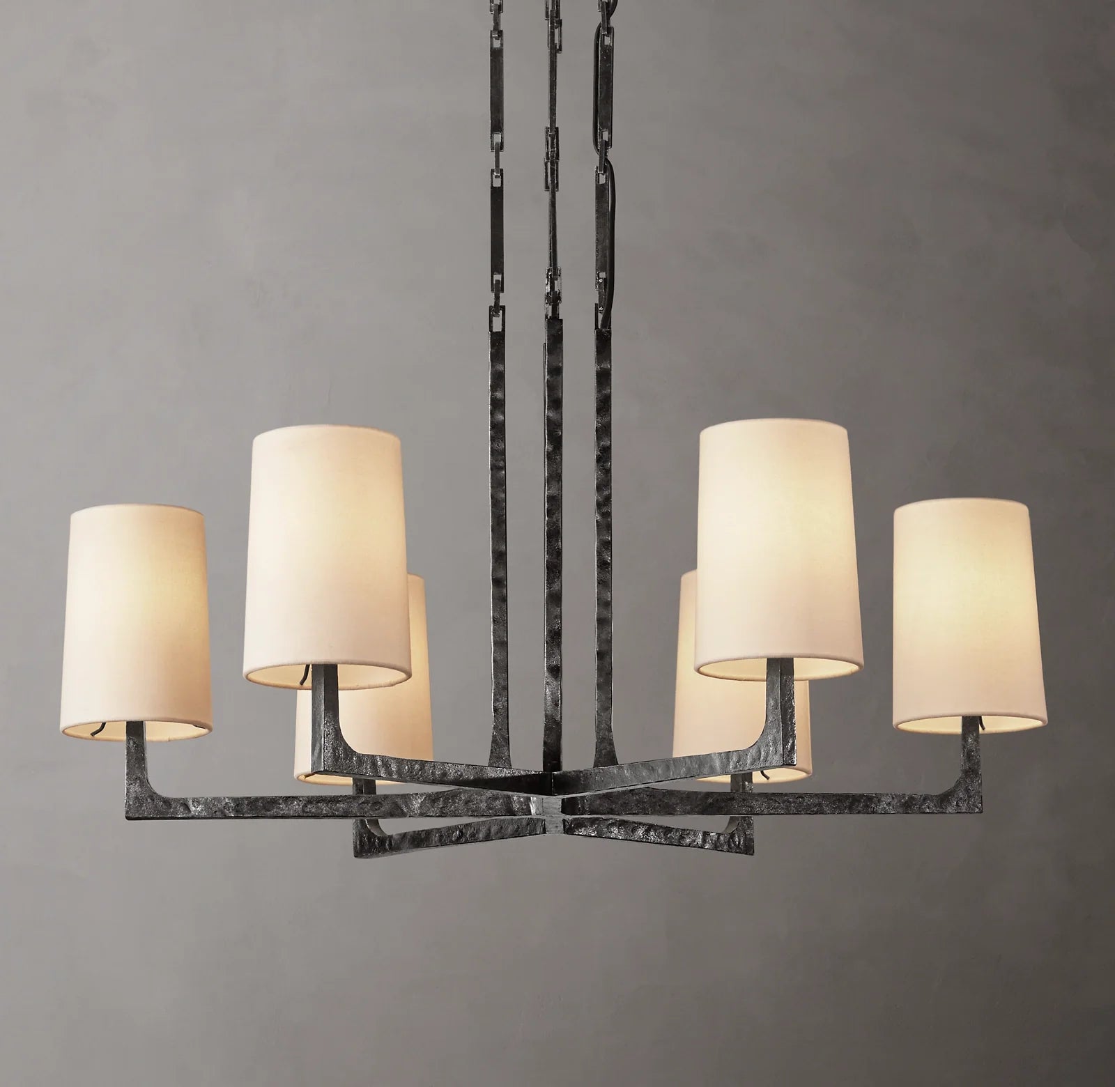Hammered Metal Arm Shaded Chandelier – Wright