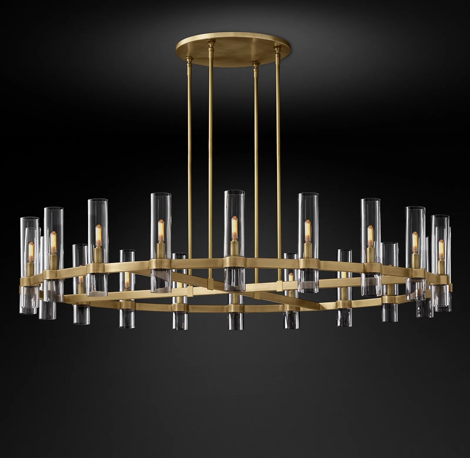 Cylindrical Glass Candle Round Chandelier - Ravelle