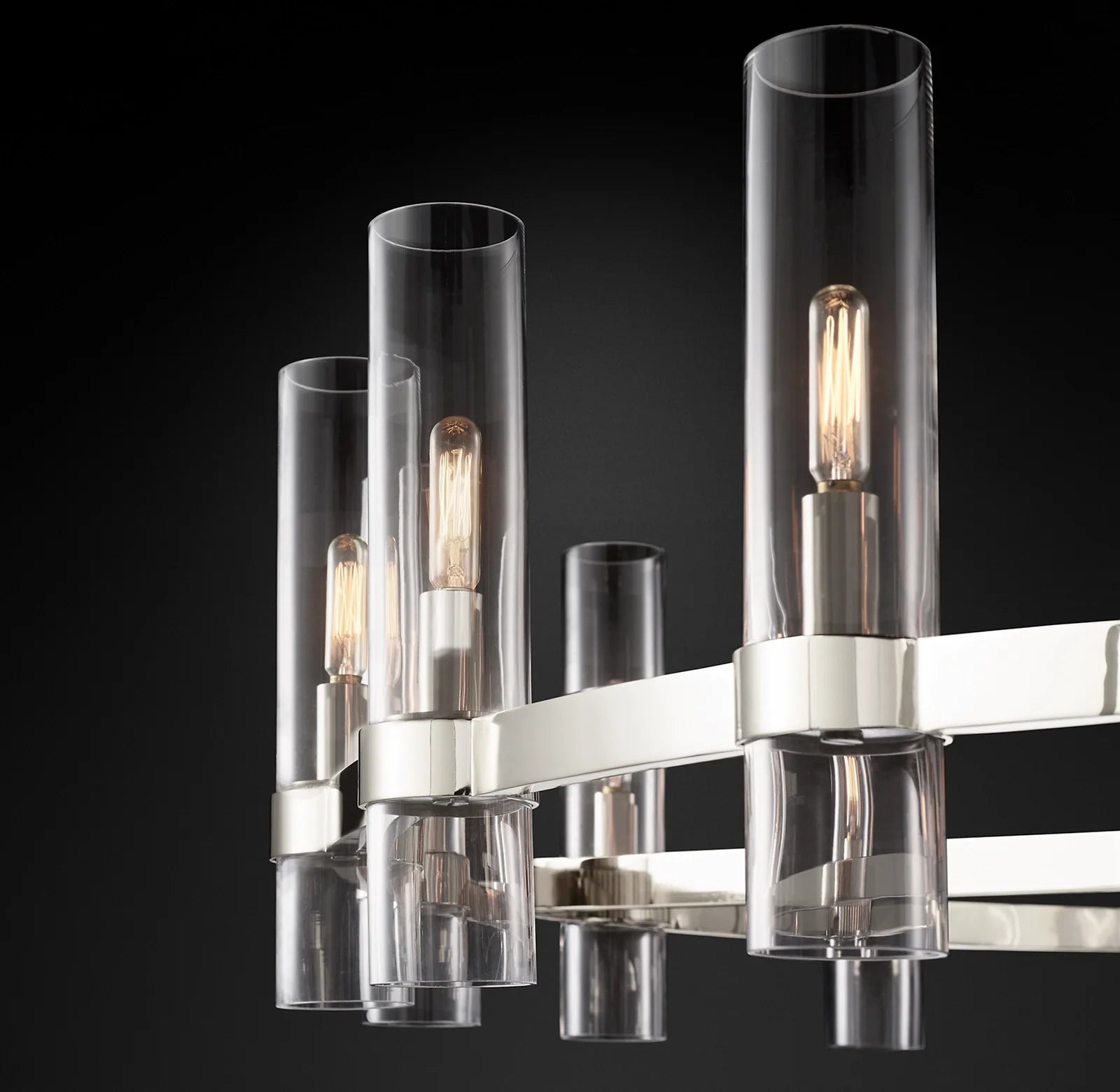 Cylindrical Glass Candle Round Chandelier - Ravelle