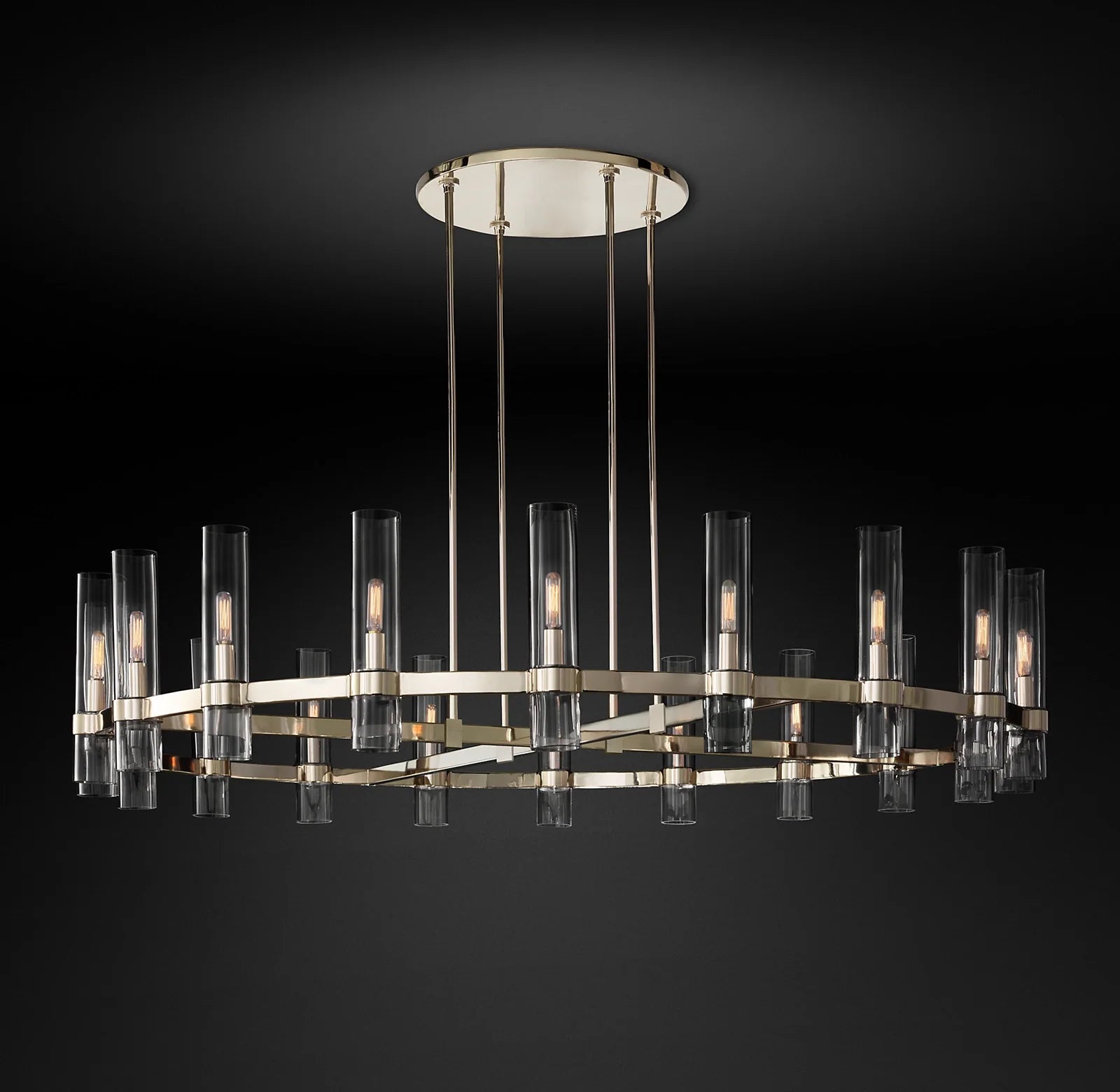 Cylindrical Glass Candle Round Chandelier - Ravelle