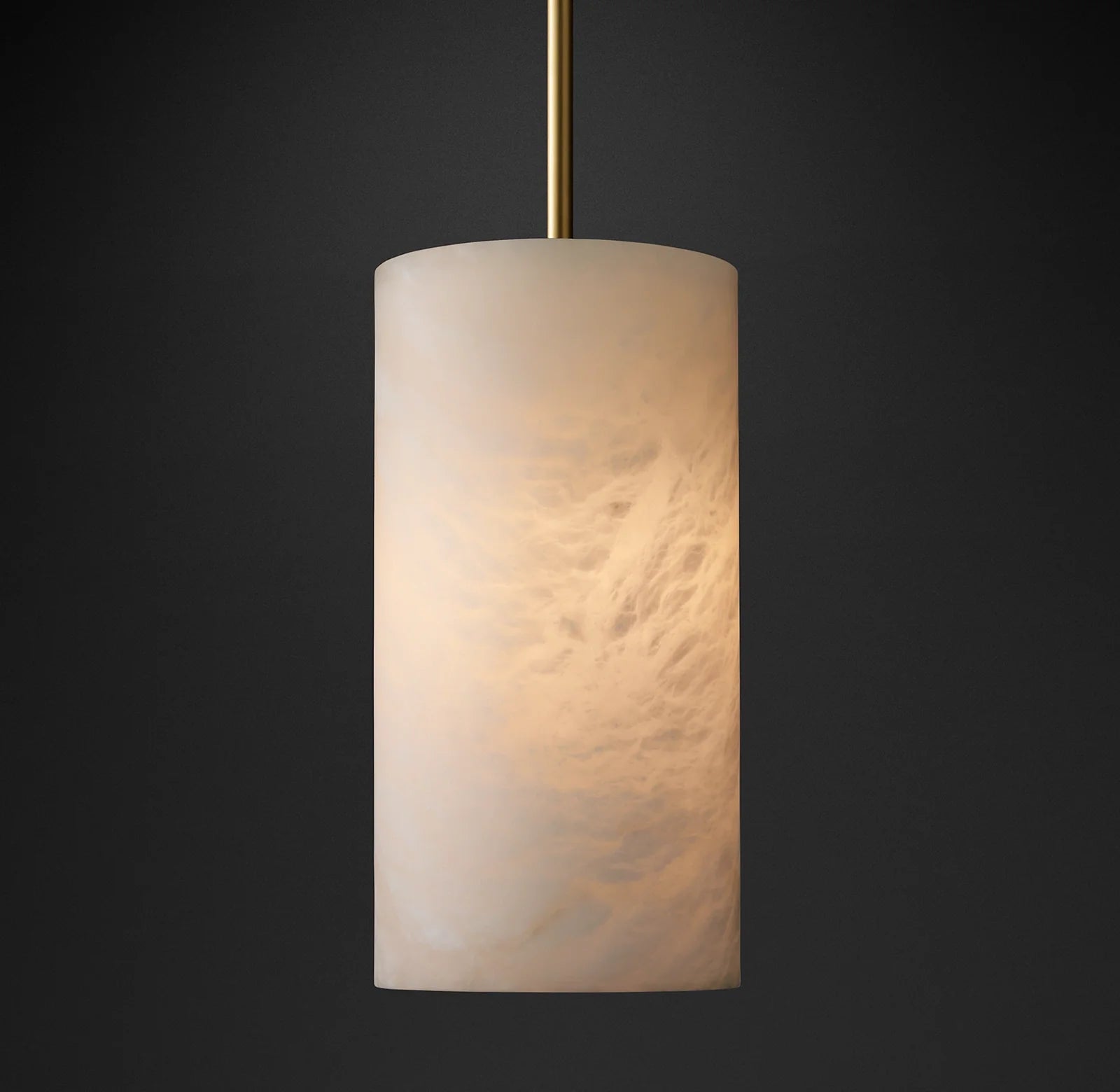 Hand-carved Alabaster Cylinder Pendant Light - Celestial