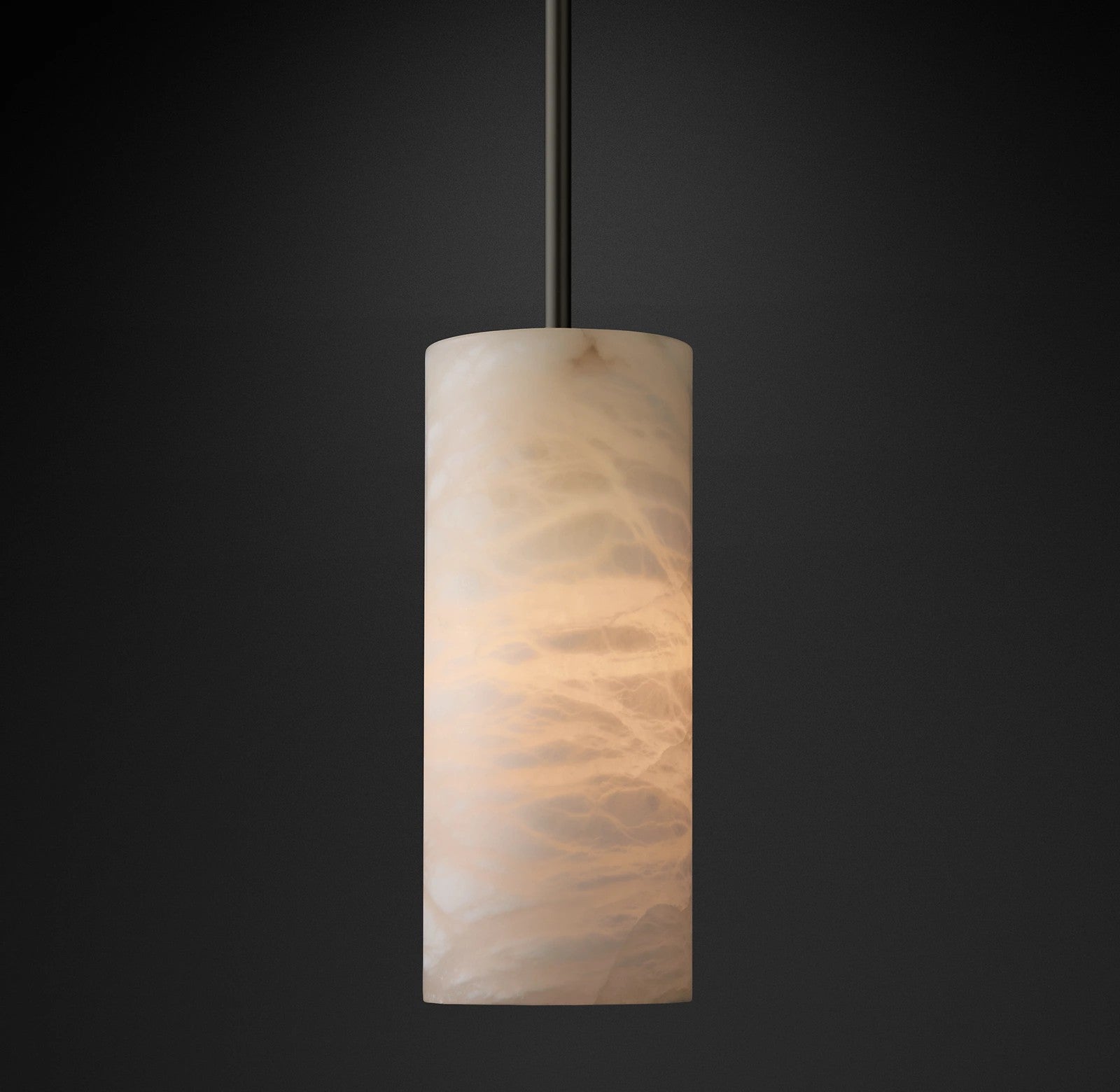 Hand-carved Alabaster Cylinder Pendant Light - Celestial