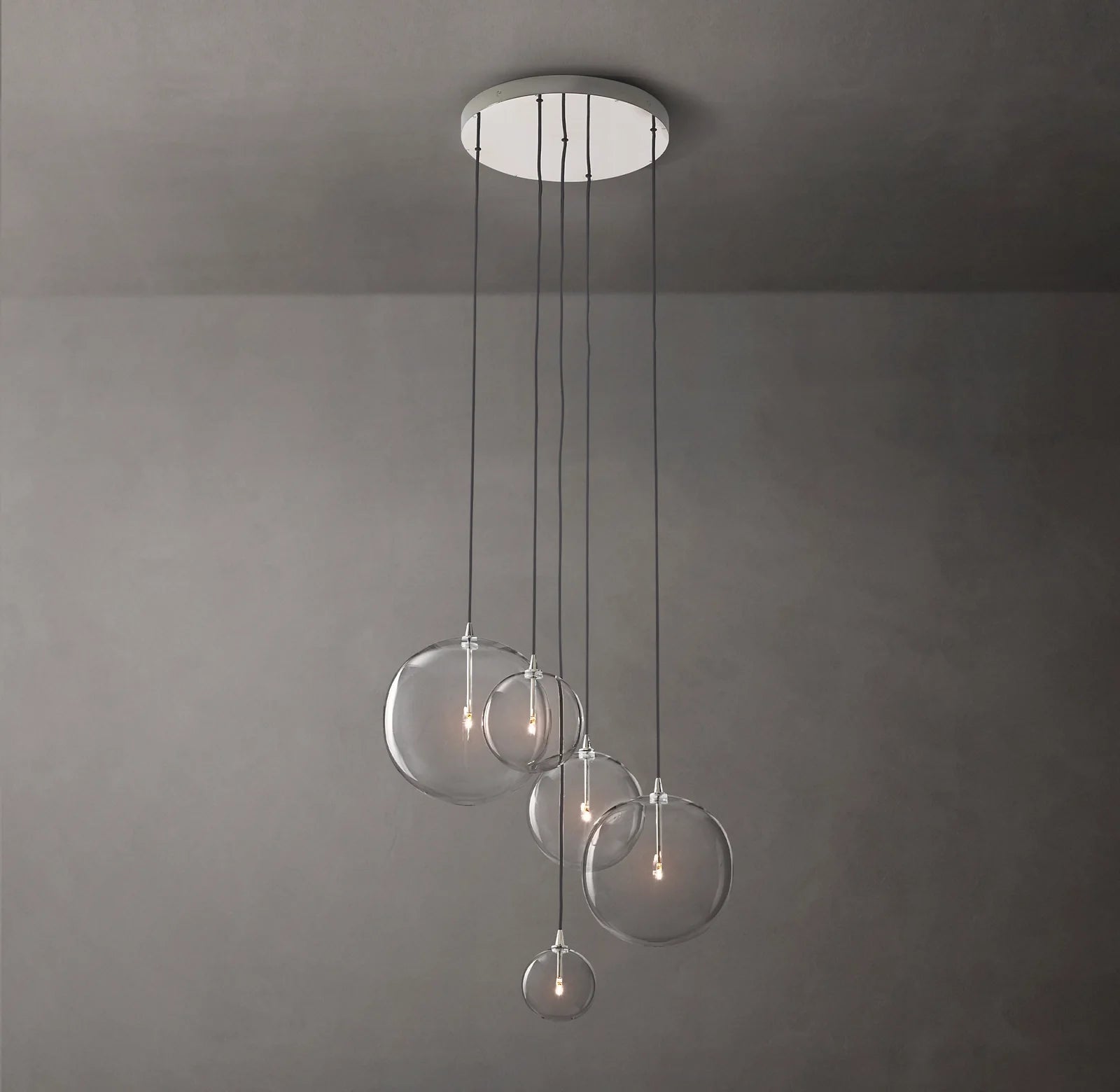 Blown Glass Globe Cluster Chandelier - Mobile