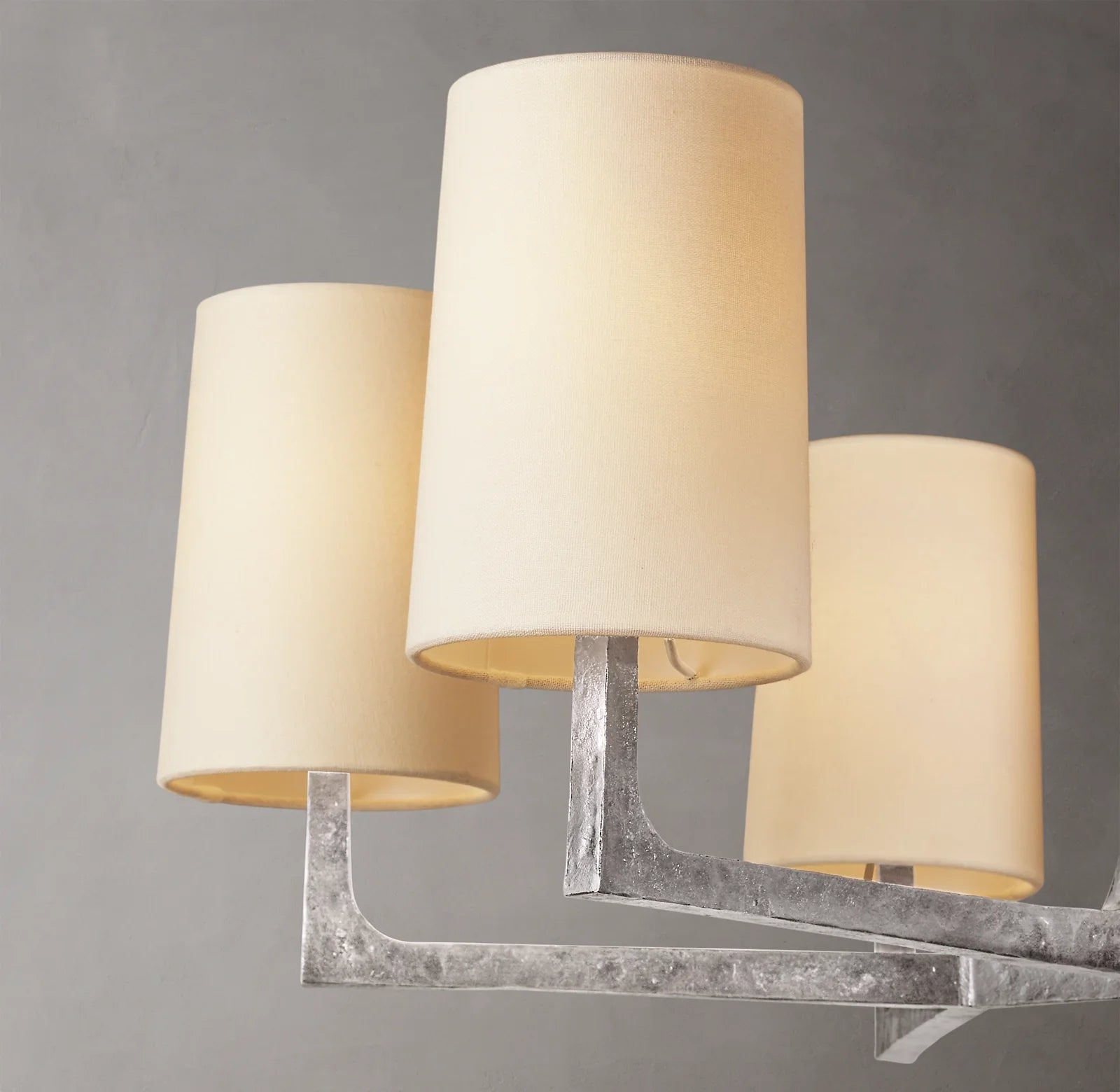 Hammered Metal Arm Shaded Chandelier – Wright