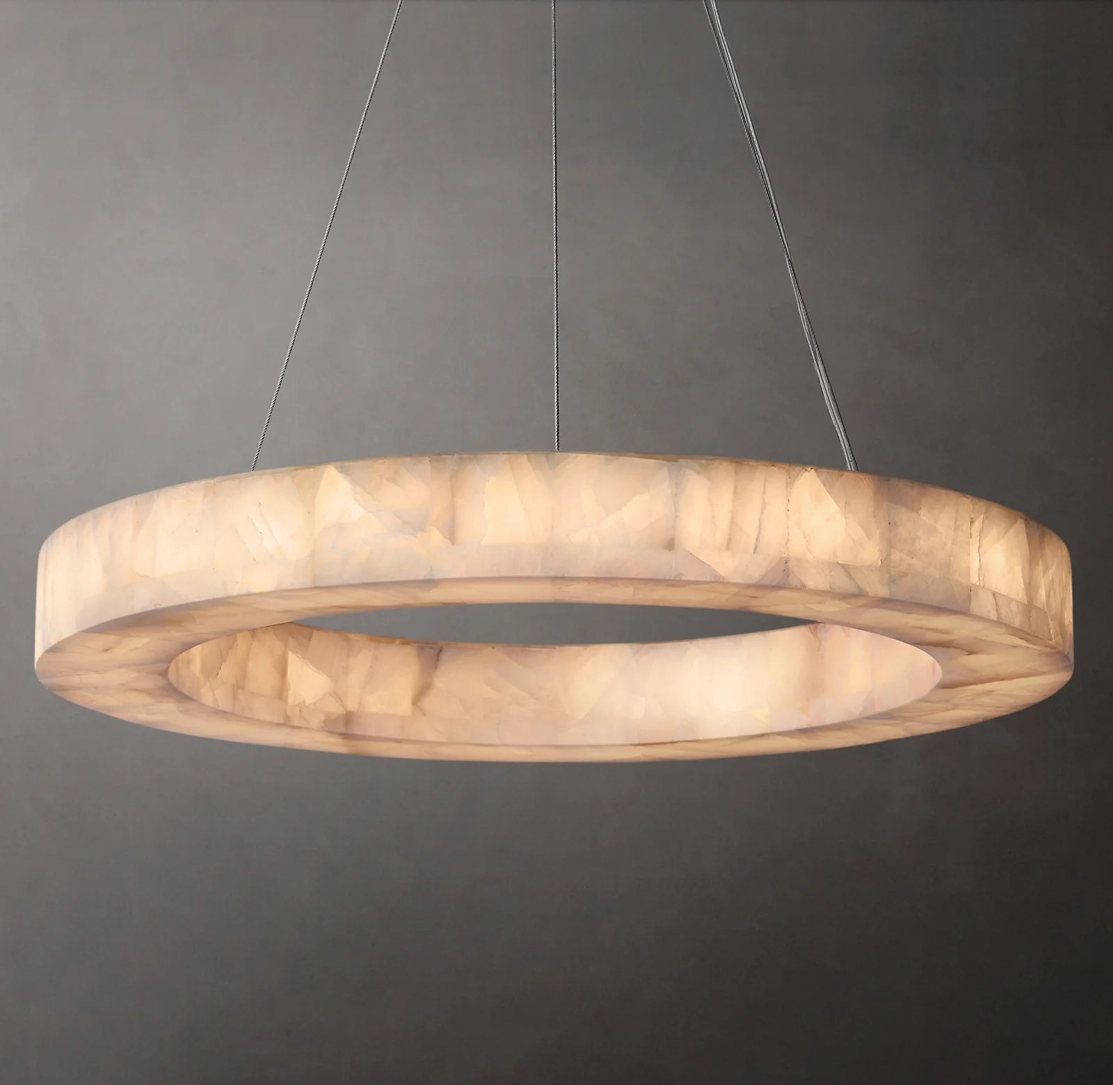 Lueur Round Alabaster Chandelier - Rivage
