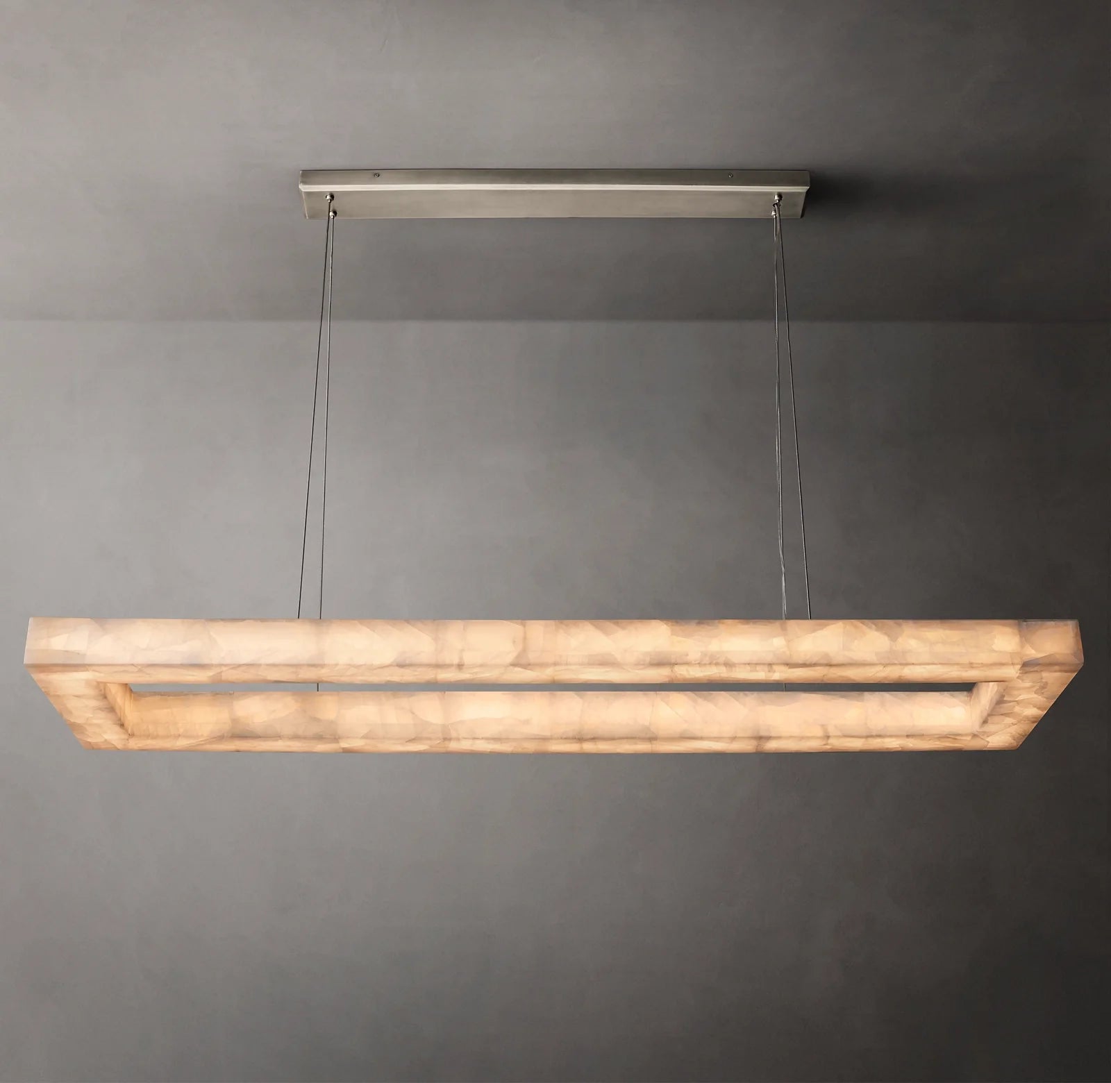 Lueur Rectangular Alabaster Chandelier - Rivage