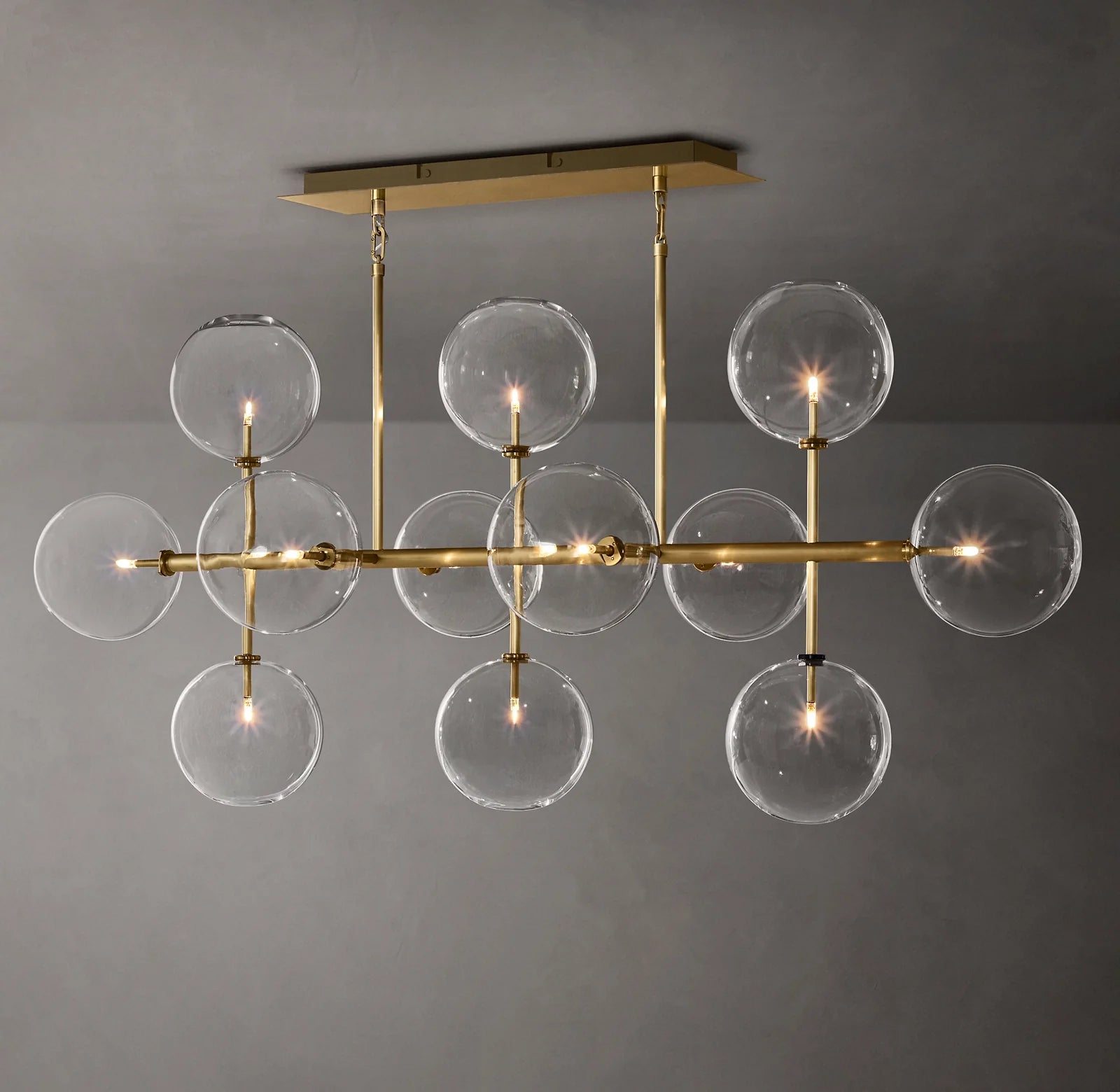 Linear Sputnik Globe Glass Chandelier - Mobile