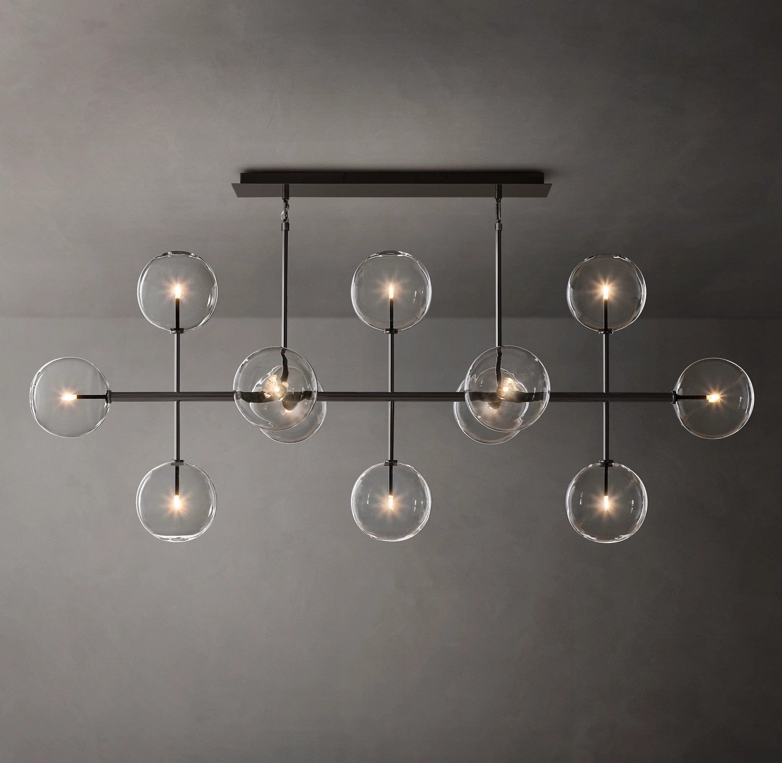 Linear Sputnik Globe Glass Chandelier - Mobile