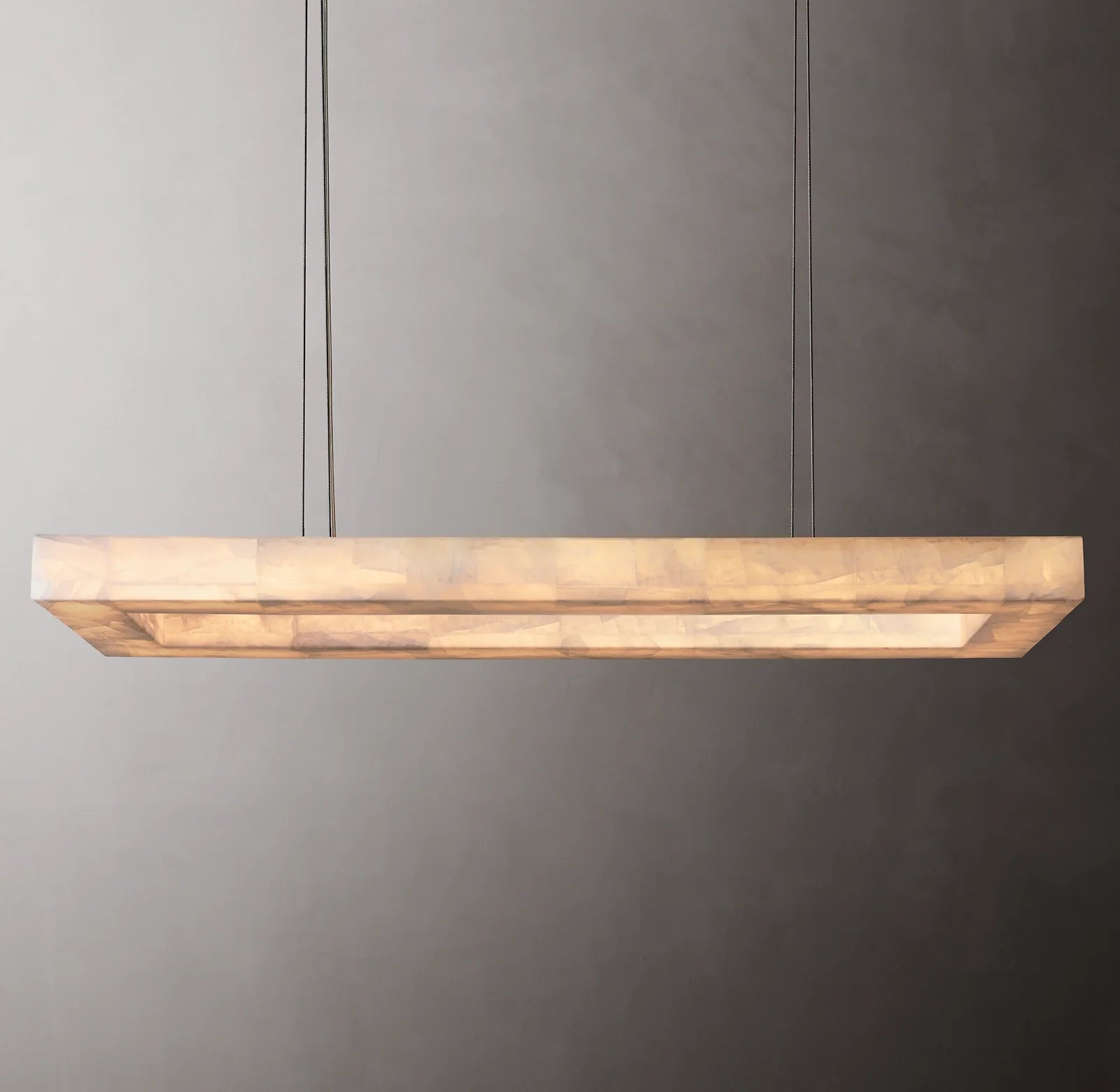 Lueur Rectangular Alabaster Chandelier - Rivage