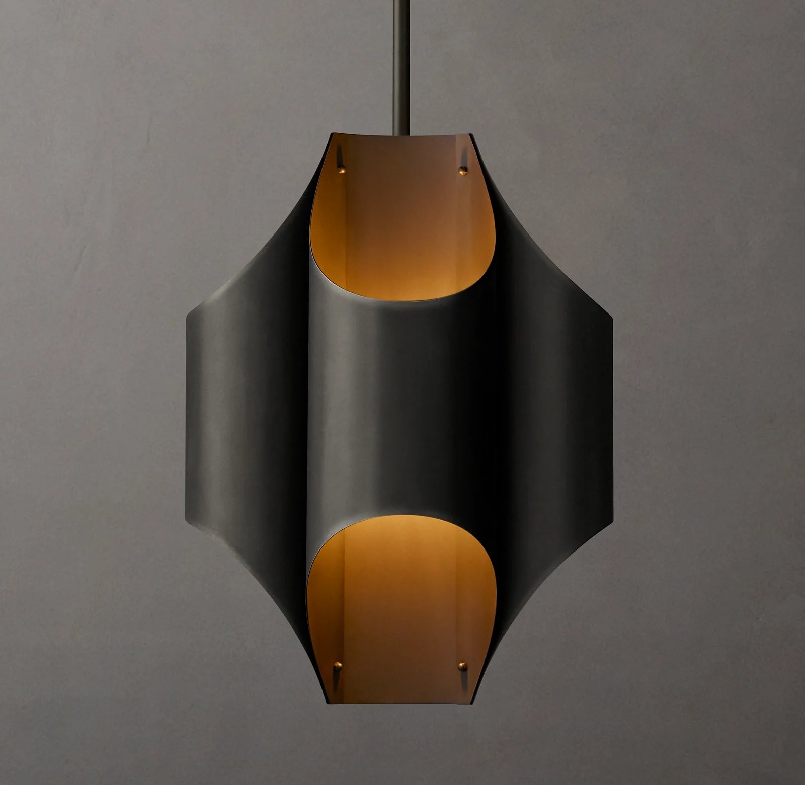 15 Inch Mid Century Modern Brass Chandelier - Cathedral