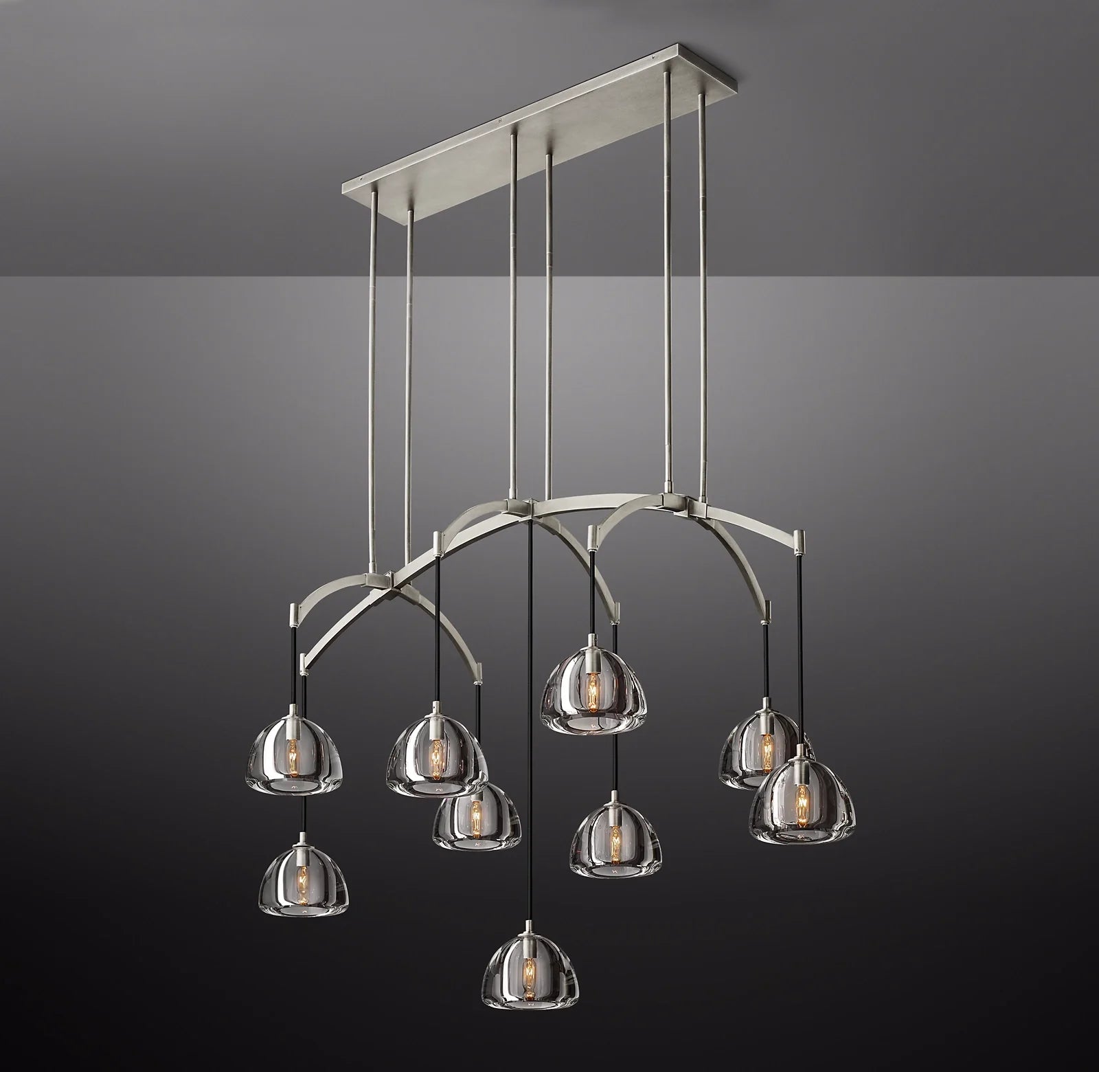 Crystal Linear Chandelier - Hemisphere