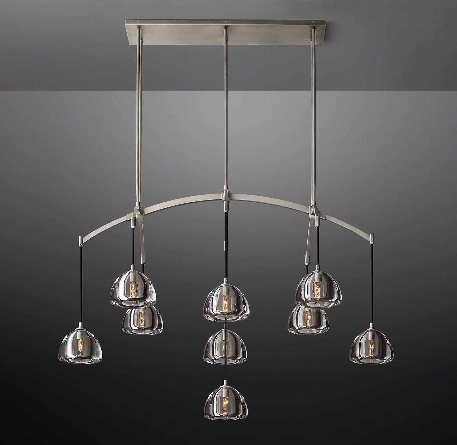 Crystal Linear Chandelier - Hemisphere