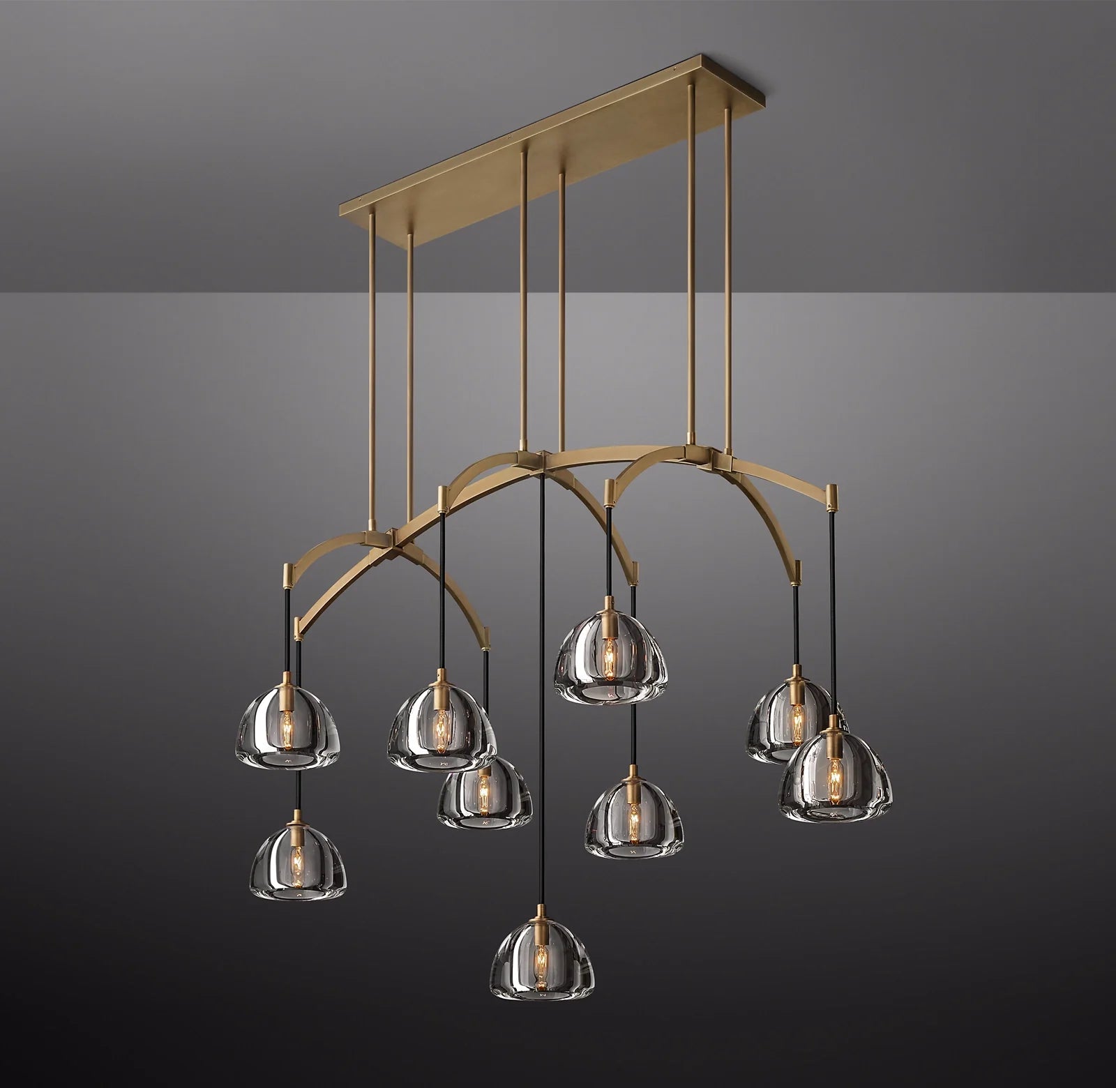 Crystal Linear Chandelier - Hemisphere