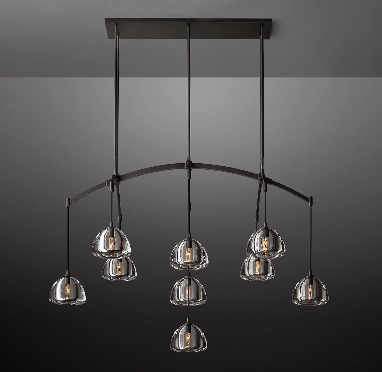 Crystal Linear Chandelier - Hemisphere
