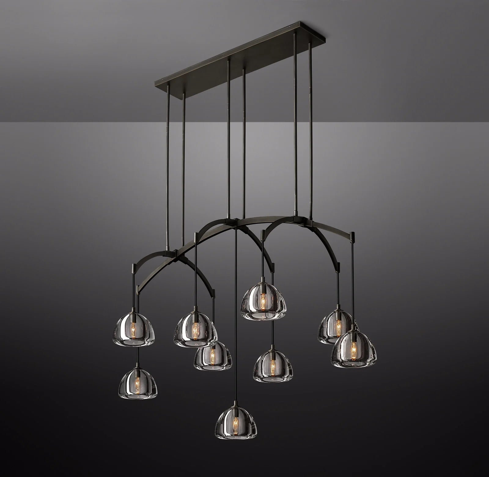 Crystal Linear Chandelier - Hemisphere