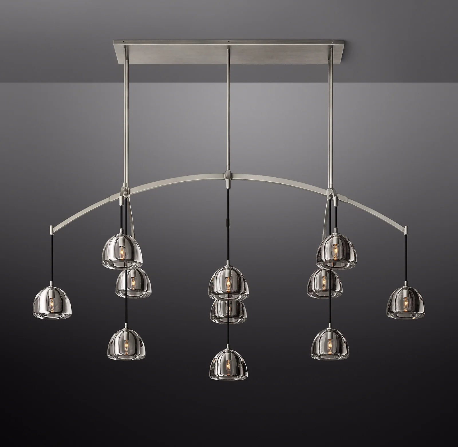 Crystal Linear Chandelier - Hemisphere