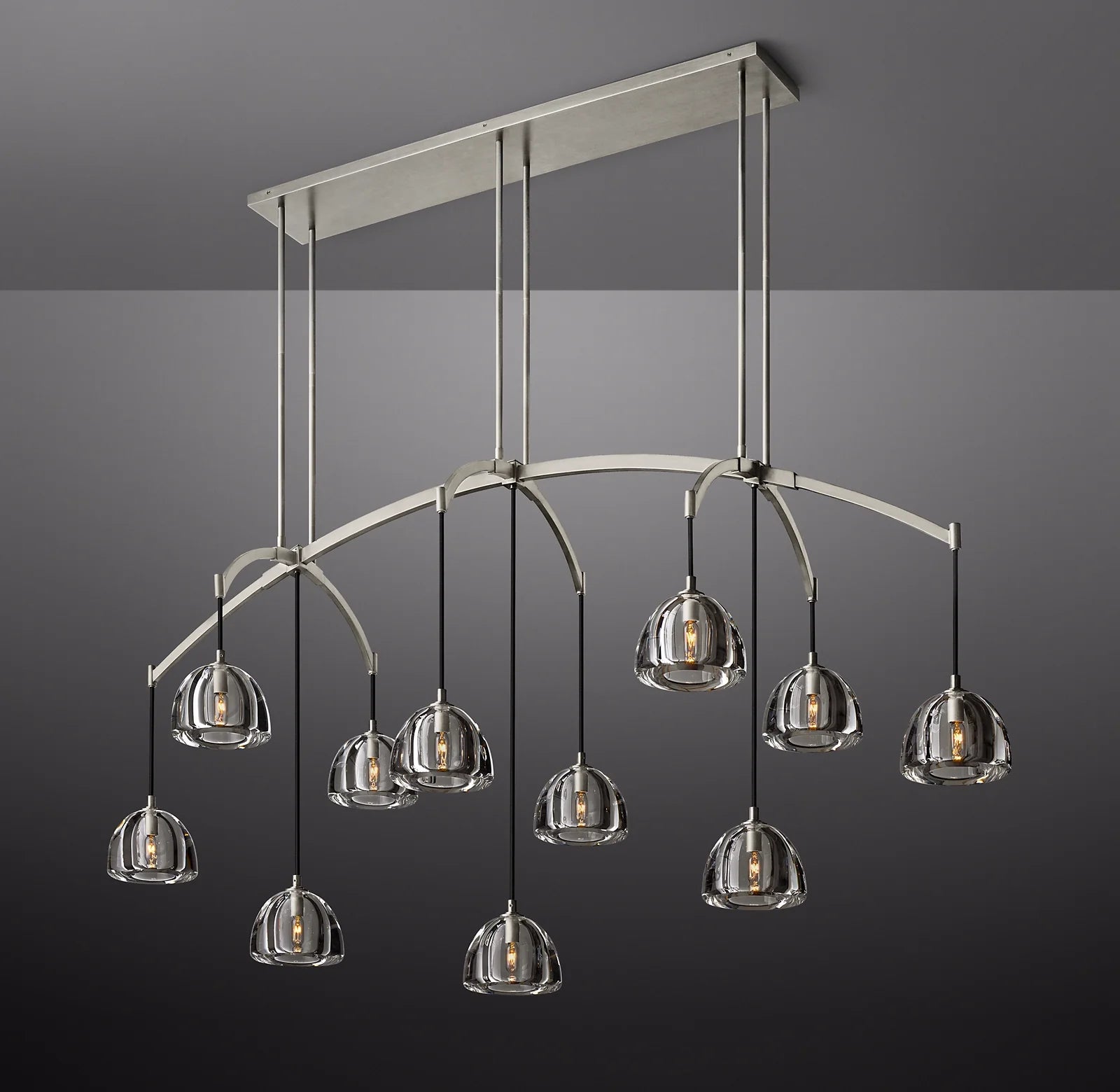 Crystal Linear Chandelier - Hemisphere