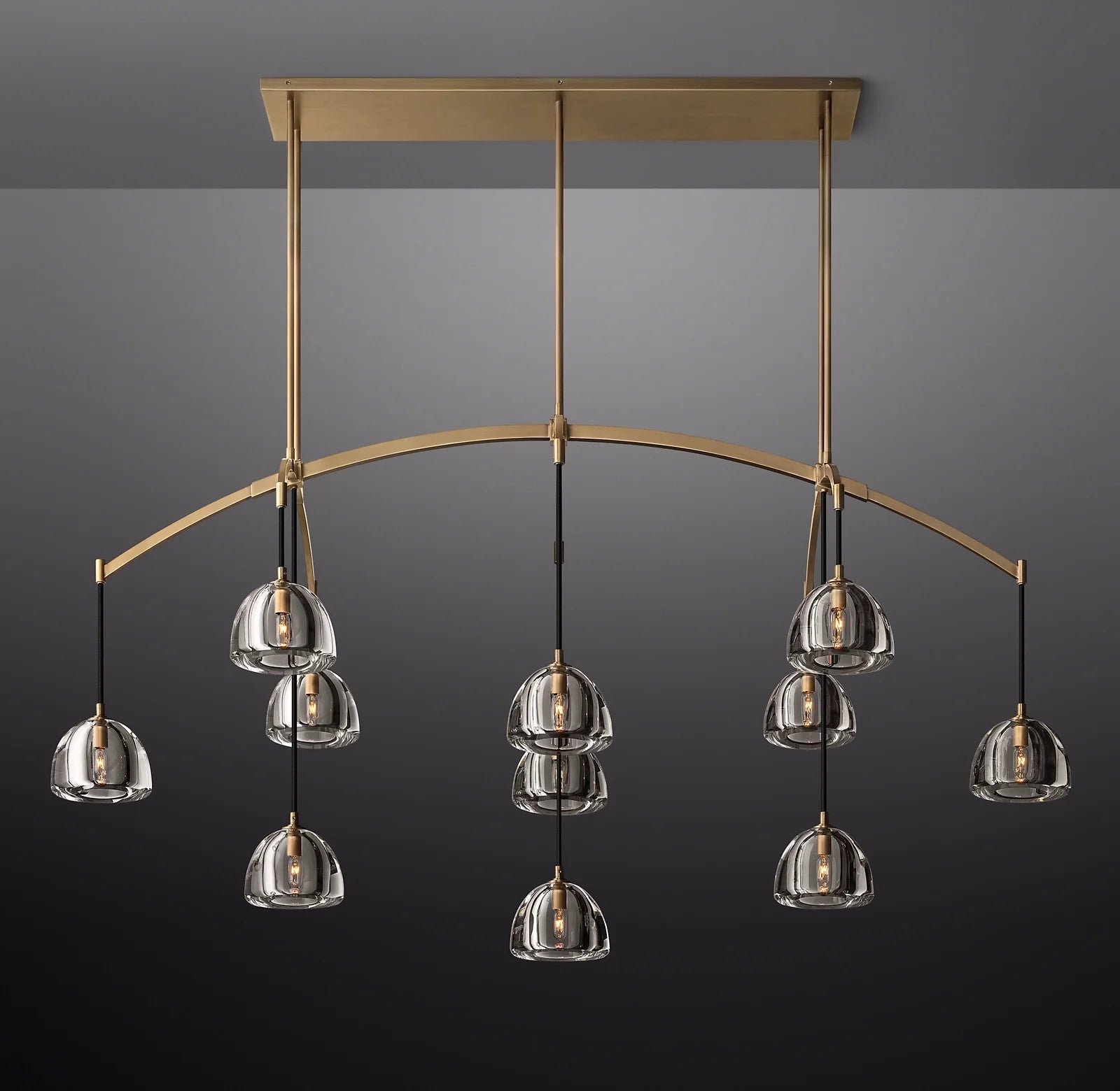 Crystal Linear Chandelier - Hemisphere