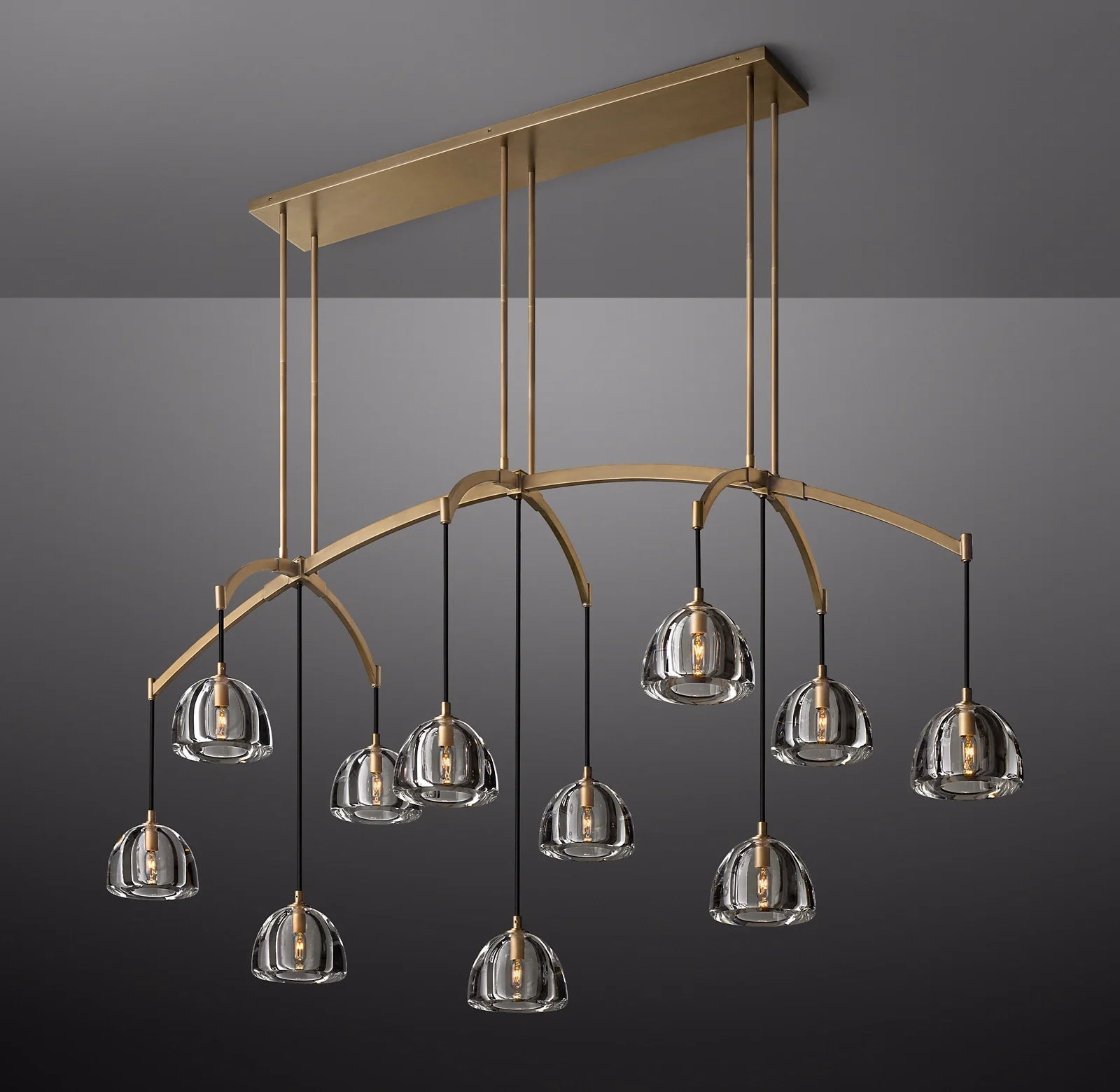 Crystal Linear Chandelier - Hemisphere