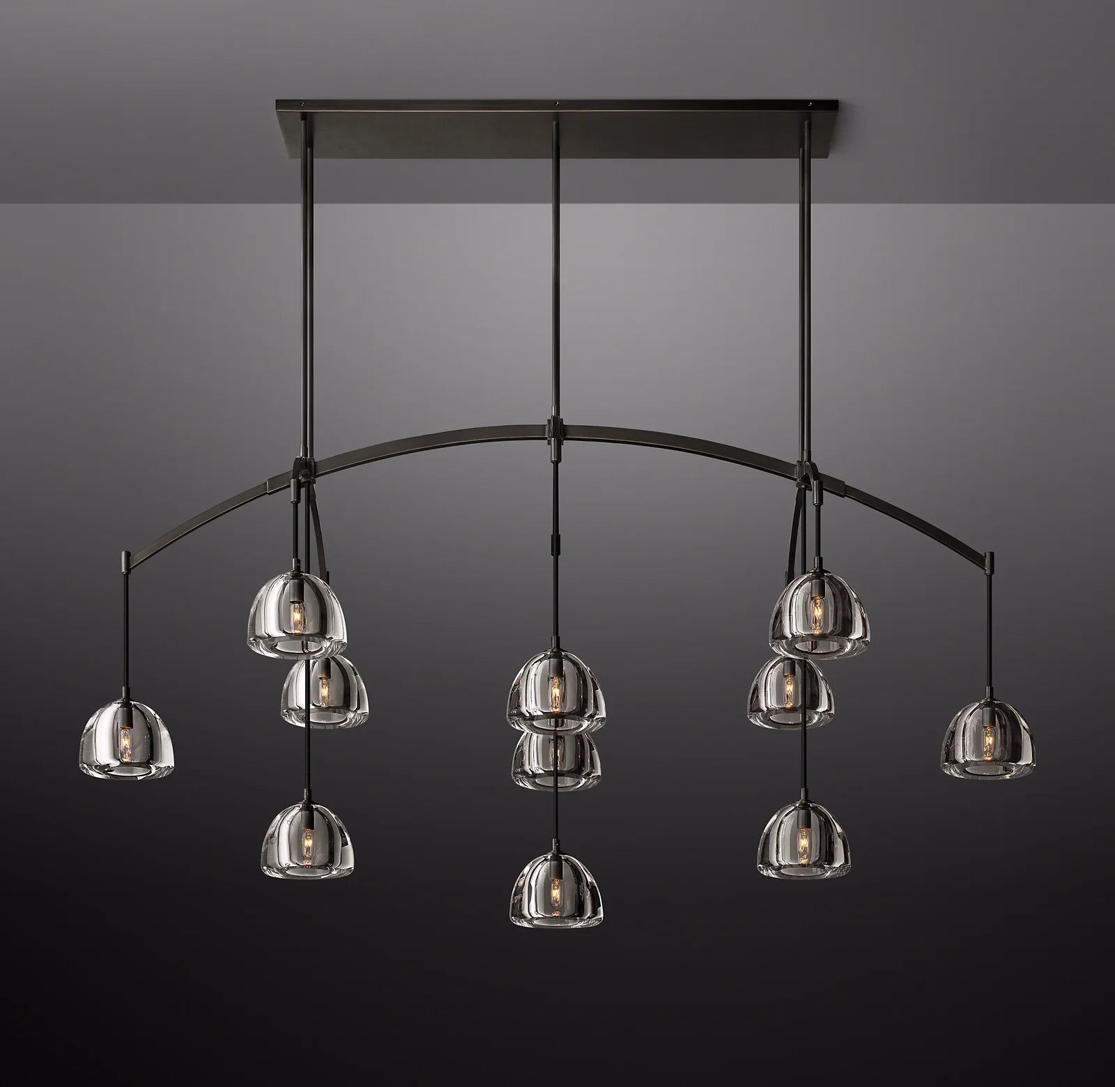 Crystal Linear Chandelier - Hemisphere