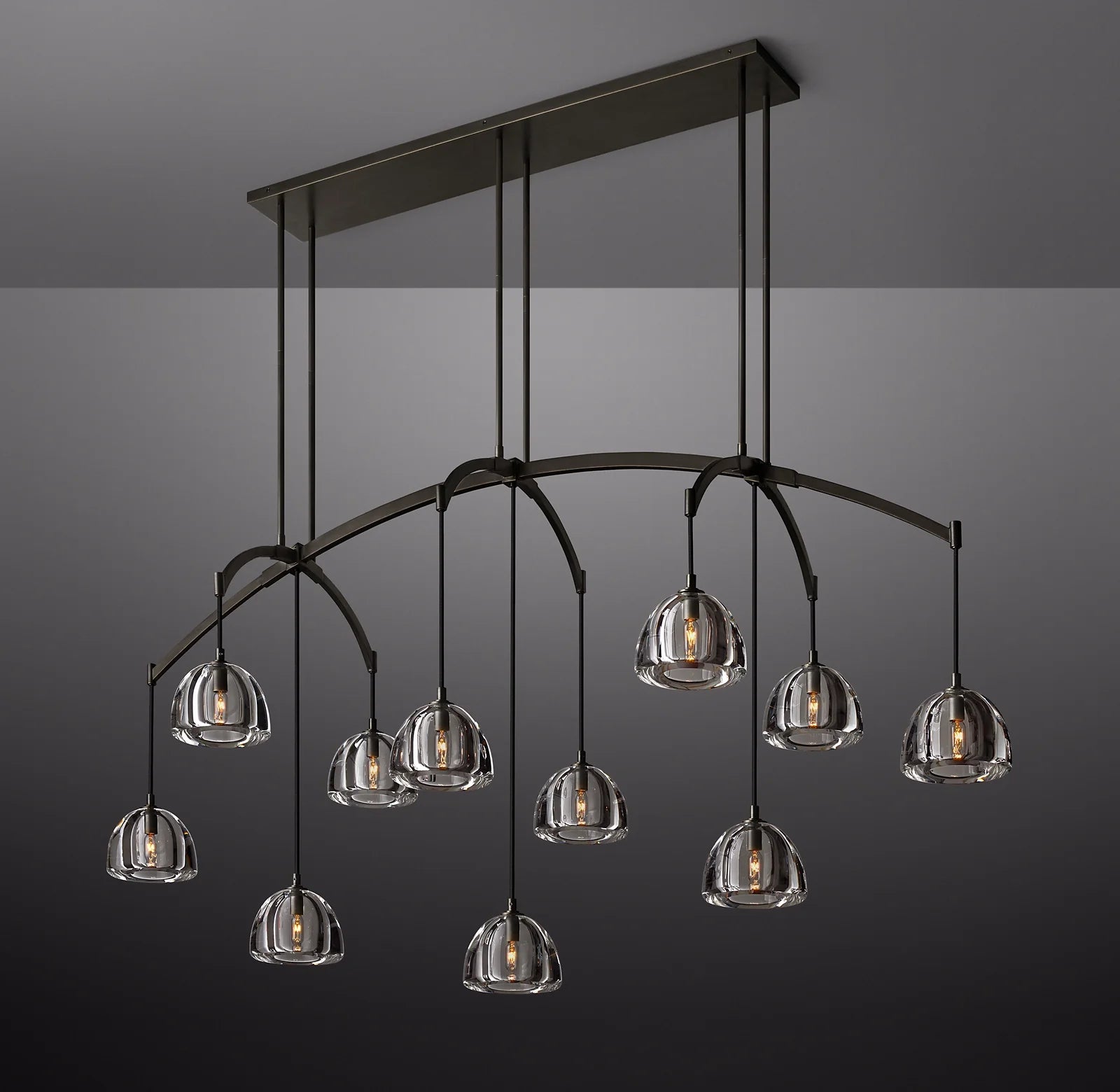 Crystal Linear Chandelier - Hemisphere