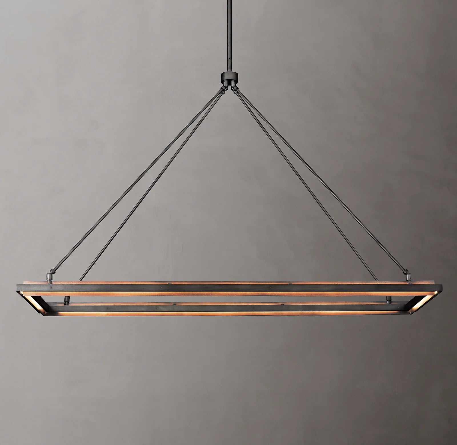 Forged Iron Rectangular LED Chandelier - Peralta