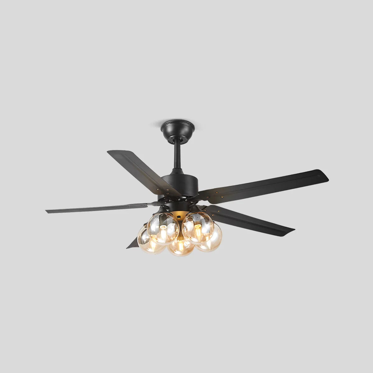 Amerikanische Retro-Glaskugel-Deckenventilatorleuchte